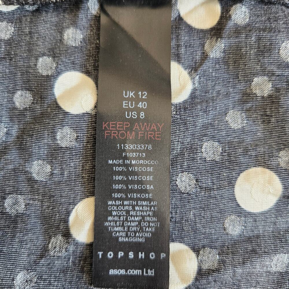 NWT Topshop Avant Garde Dress Polka Dot Plunging Maxi Mixed Dot Graphic Women 8 - Picture 13 of 14